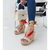 Gemre Beige lace-up wedge sandals Aziza | shoptok.hr