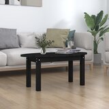 The Living Store Klubska mizica črna 80x40x35 cm trdna borovina - Klubska Mizica, (21575299) | Shoptok.si