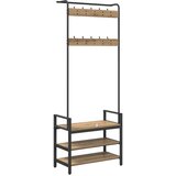 vidaXL Obešalnik za plašče s polico artisan hrast 75 x 34 x 184 cm | Shoptok.si