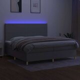  Box spring postelja z vzmetnico LED sv. siva 200x200 cm blago, (20761297) | Shoptok.si
