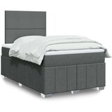 vidaXL Box spring postelja z vzmetnico temno siva 120x190 cm blago | Shoptok.si