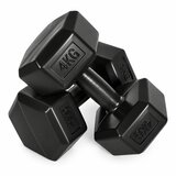 MOVEPRO set heksagonalnih bučica 2 × 4 kg – utezi za vježbanje i fitness, crni | shoptok.hr