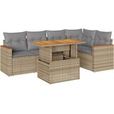  6-dijelni set vrtnih sofa s jastucima bež od poliratana bagrem | shoptok.hr