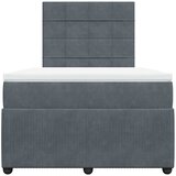 Box spring krevet s madracem tamnosivi 120 x 200 cm baršunasti | shoptok.hr