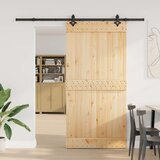 vidaXL Drsna vrata s kompletom vodil 100x210 cm trdna borovina | Shoptok.si