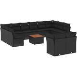 vidaXL 13-dijelni set vrtnih sofa s jastucima poliratan crni | shoptok.hr
