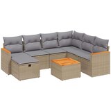 vidaXL 8-dijelni set vrtnih sofa s jastucima bež od poliratana | shoptok.hr