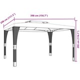  Sjenica s dvostrukim krovom krem 3,98x2,98 m čelična | shoptok.hr