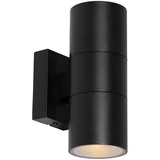 QAZQA Professional Moderna zunanja stenska svetilka črna 2-svetlobna AR70 IP44 - Duo