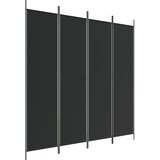 Sobna pregrada s 4 panela crna 200 x 200 cm od tkanine | shoptok.hr
