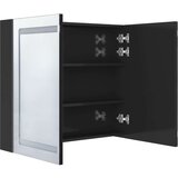 vidaXL LED kupaonski ormarić s ogledalom sjajni crni 80 x 12 x 68 cm | shoptok.hr