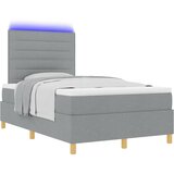  LED Box Spring Krevet Svijetlo siva 120 x 190 cm tkanina | shoptok.hr