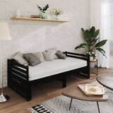  Dnevni ležaj na izvlačenje 2 x (90 x 200) cm crni od borovine | shoptok.hr