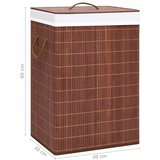  Košara za perilo iz bambusa 2-delna rjava 72 L, (20704837) | Shoptok.si
