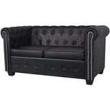  Chesterfield kavč dvosed in trosed um. usnje črne barve, (20597564) | Shoptok.si