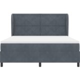 Box Spring Postelja z Blazino Temno Siva 180x200 cm Žamet, (22051834) | Shoptok.si