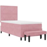  Postelja z vzmetnico z vzmetnico Roza 90 x 200 cm Žamet, (5000126945) | Shoptok.si