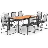  9-dijelni vrtni blagovaonski set od PVC ratana crno-smeđi | Eponuda.ba