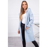 Kesi Plain sweater with a hood and pockets in blue | shoptok.hr