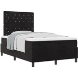 vidaXL Oblazinjeno posteljno dno z vzmetnico Črna 120x200 cm Žamet, (22052274) | Shoptok.si