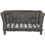  Košara za pse s jastukom siva 50 x 33 x 30 cm od prirodne vrbe | shoptok.hr