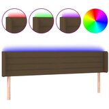 Maison Chic LED Posteljno vzglavje - Vzglavna omarica - Nočna omarica temno rjavo 203x16x78/88 cm blago, (21709306) Cene