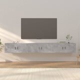 vidaXL Stenska TV omarica 3 kosi betonsko siva 100x34,5x40 cm | Shoptok.si