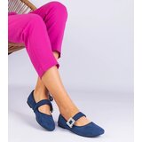 D/CEO marka niezdefiniowana Navy blue ballet flats adorned with a crystal buckle Demetra | Shoptok.si