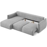 Makamii Svijetlo siva sklopiva kutna garnitura od šenila (s lijevim kutom/s ležaljkom) Leila – | shoptok.hr