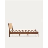 Kave Home Tamno smeđi bračni krevet od punog oraha s podnicom 180x200 cm Elan – | shoptok.hr