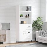 vidaXL Visoka omara bela 69,5x34x180 cm inženirski les Cene