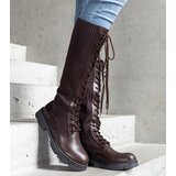 Gemre Brown slip-on boots with flexible shaft Veradi | Shoptok.si