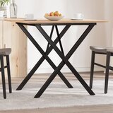 vidaXL Blagovaonski stol X-oblika 90x90x75 cm od borovine i željeza Cijene