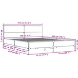  Okvir kreveta boja hrasta 160x200 cm konstruirano drvo i metal | shoptok.hr