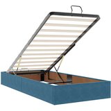 vidaXL Otomanski posteljni okvir z vzmetnicami moder 200x200cm žamet, (21611631) | Shoptok.si