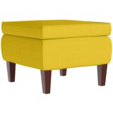 Furnova Stolček z lesenimi nogami rumen žamet, (21954387) | Shoptok.si