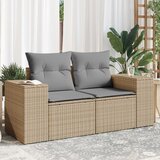 Maison Chic Vrtni kavč - Zunanji kavč z blazinami 2-sedežni bež poli ratan, (22043927) | Shoptok.si