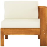 The Living Store Sredinski kavč z 1 naslonjalom za roke kremno bel trdna akacija - Sredinski Kavč, (21495184) | Shoptok.si