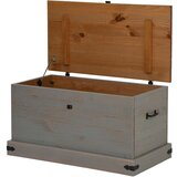 vidaXL Skrinja za shranjevanje HALDEN sivo 91x48x47cm Masivni les, bor | Shoptok.si