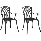  Vrtna stolica 2 pcs Crna 53 x 51 x 88,5cm Aluminij | shoptok.hr