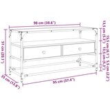 vidaXL TV omarica s stekleno ploščo dimljen hrast 98x35x51 cm inž. les | Shoptok.si