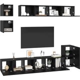  Set TV komoda 8 kom. Crni hrast Konstruirano drvo Crna 80 x 30 x 30 cm | Shoptok.si