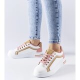 Gemre White and pink platform sneakers Mayfield with gold elements | shoptok.hr