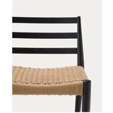 Kave Home Crna/u prirodnoj boji barska stolica od punog hrasta (visine sjedala 70 cm) Analy – | shoptok.hr