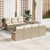 vidaXL 8-dijelni vrtni sofa set s jastučićima bež Poly Rattan Cijene