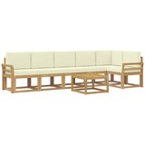 vidaXL Zunanja garnitura za sedenje 7 pcs Bela in krem Poliester, (5000282474) | Shoptok.si
