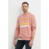 Lacoste Bombažen pulover moška, roza barva