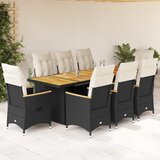  9-dijelni vrtni bistro set od poliratana s jastucima crni | shoptok.hr