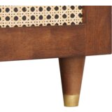 vidaXL Klubske mizice Rjava 80 x 54 x 40 cm Trska in masivno mango les | Shoptok.si