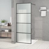 vidaXL Pregrada za tuš crna 80 x 195 cm s mutnim staklom ESG Cijene